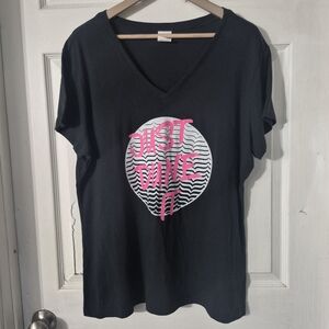 Women's Black V-Neck Sand Dunes Off Road Graphic Tee Sz XXL